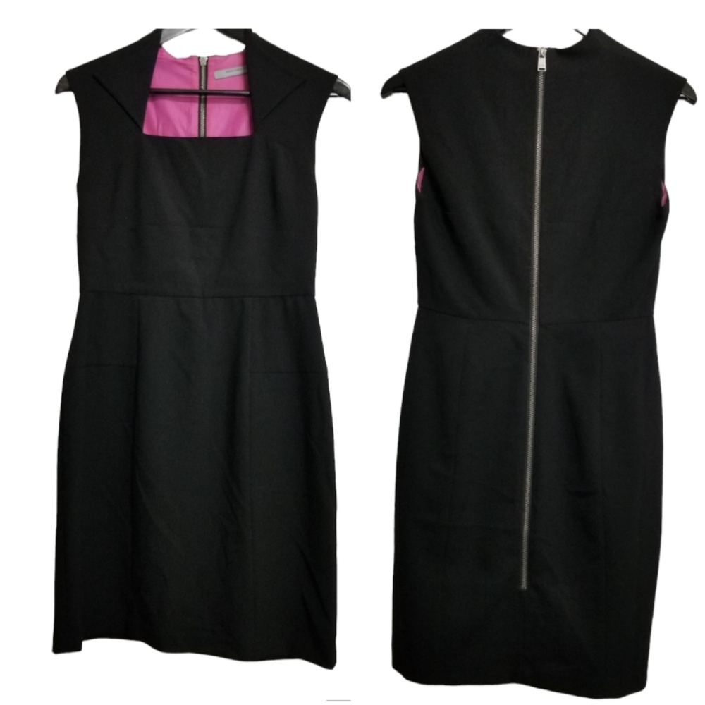 Marc New York Zip back closure lined pink and black dress in a size 6